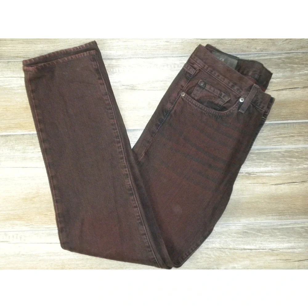 J Brand Tyler Jeans Mens 34x31 Oxblood Burgundy‎ Perfect Slim Fit Tapered Sleek